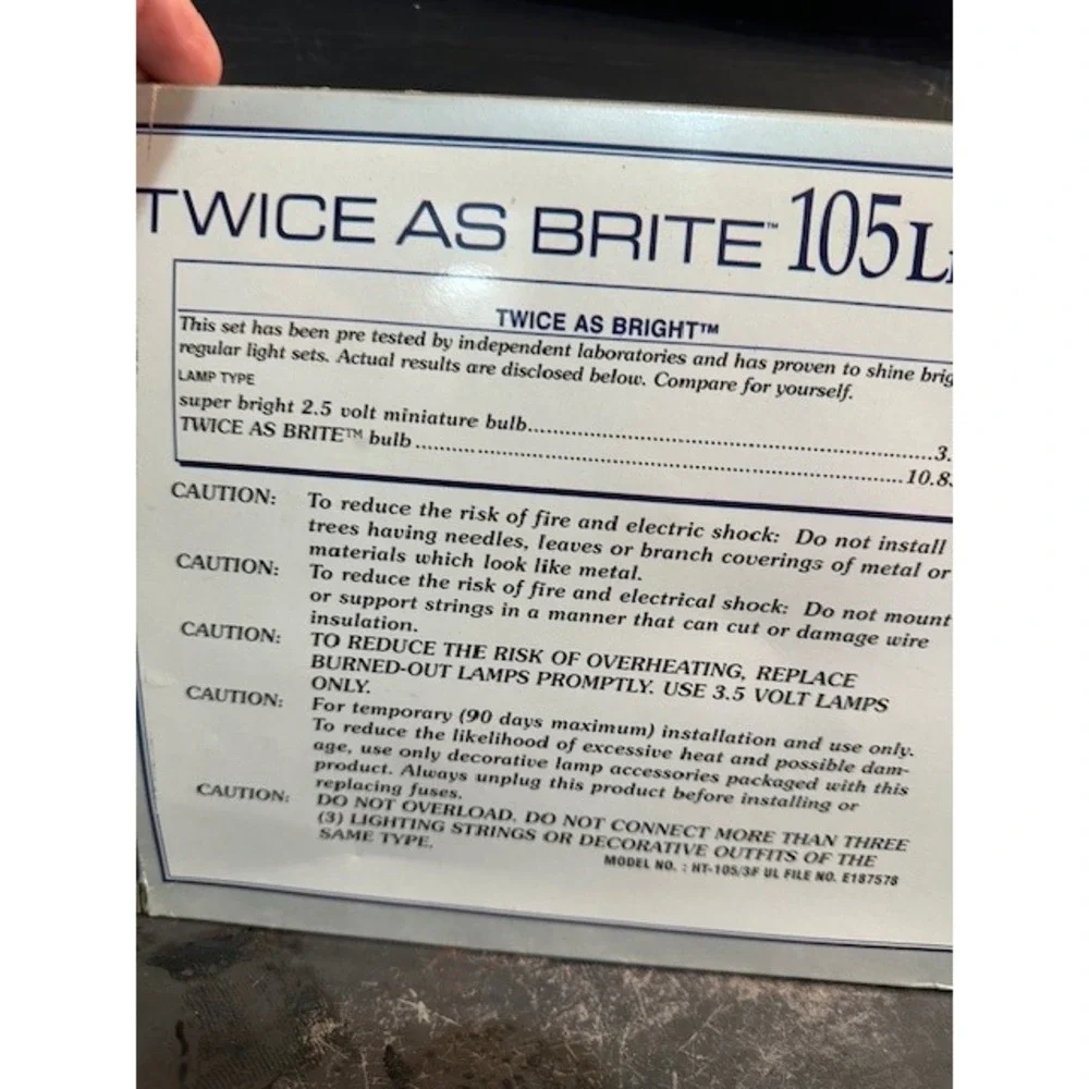 Frank's Twice‎ As Brite 105 Clear Christmas Lights Indoor Outdoor Green Cord